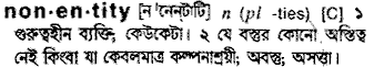 Nonentity in Bangla Academy Dictionary