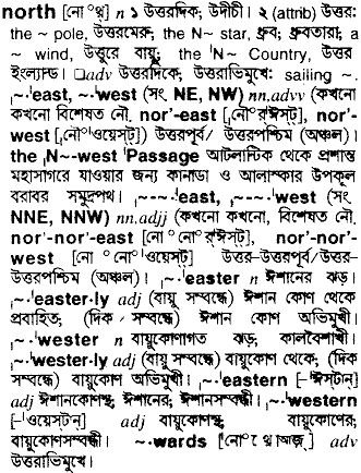 North in Bangla Academy Dictionary