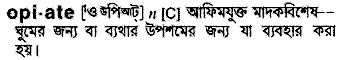 Opiate in Bangla Academy Dictionary