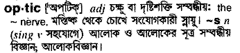 Optic in Bangla Academy Dictionary