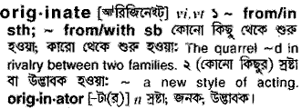 Originate in Bangla Academy Dictionary