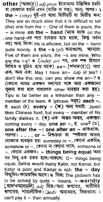 Other in Bangla Academy Dictionary