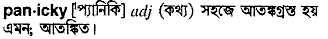 Panicky in Bangla Academy Dictionary