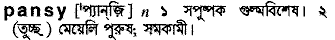 Pansy in Bangla Academy Dictionary