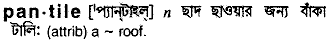 Pantile in Bangla Academy Dictionary