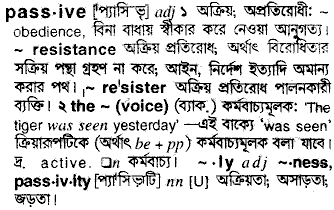 Passive in Bangla Academy Dictionary