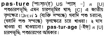 Pasture in Bangla Academy Dictionary