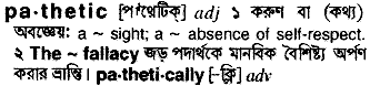 Pathetic in Bangla Academy Dictionary