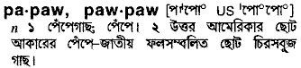 Pawpaw in Bangla Academy Dictionary