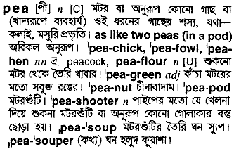 Pea in Bangla Academy Dictionary