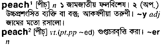 Peach in Bangla Academy Dictionary