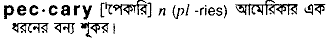 Peccary in Bangla Academy Dictionary