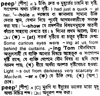 Peep in Bangla Academy Dictionary