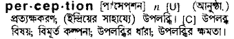 Perception in Bangla Academy Dictionary