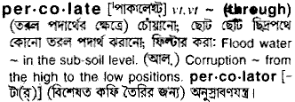 Percolate in Bangla Academy Dictionary