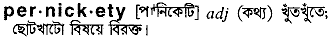Pernickety in Bangla Academy Dictionary