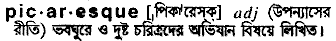 Picaresque in Bangla Academy Dictionary