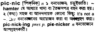 Picnic in Bangla Academy Dictionary