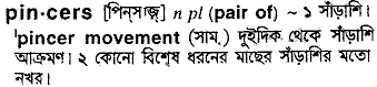 Pincers in Bangla Academy Dictionary