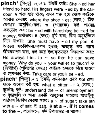 Pinch in Bangla Academy Dictionary