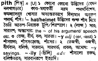 Pith in Bangla Academy Dictionary
