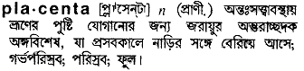 Placenta in Bangla Academy Dictionary