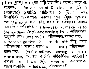 Plan in Bangla Academy Dictionary
