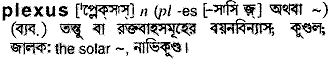 Plexus in Bangla Academy Dictionary