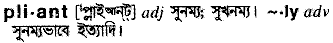 Pliant in Bangla Academy Dictionary