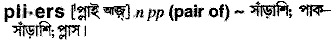 Pliers in Bangla Academy Dictionary
