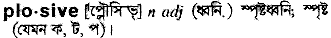 Plosive in Bangla Academy Dictionary