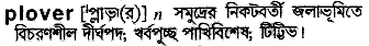 Plover in Bangla Academy Dictionary