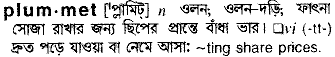 Plummet in Bangla Academy Dictionary