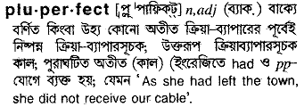 Pluperfect in Bangla Academy Dictionary