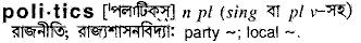 Politics in Bangla Academy Dictionary
