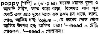 Poppy in Bangla Academy Dictionary