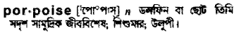 Porpoise in Bangla Academy Dictionary