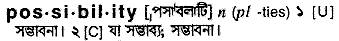 Possibility in Bangla Academy Dictionary