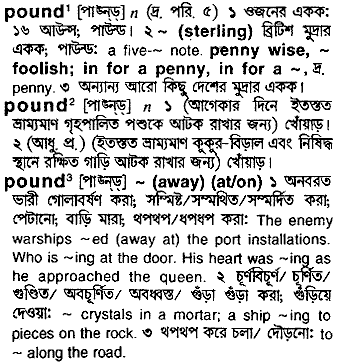 Pound in Bangla Academy Dictionary