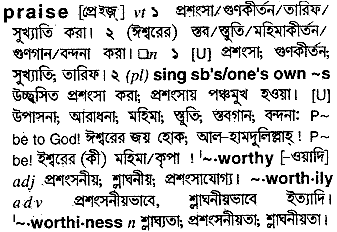 Praise in Bangla Academy Dictionary