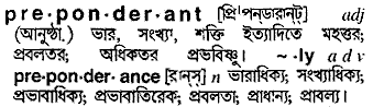 Preponderant in Bangla Academy Dictionary