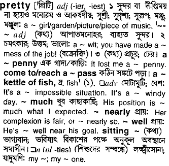 Pretty in Bangla Academy Dictionary