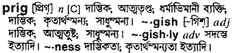 Prig in Bangla Academy Dictionary