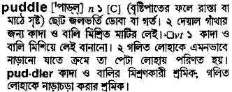 Puddle in Bangla Academy Dictionary
