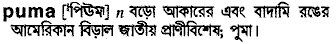 Puma in Bangla Academy Dictionary