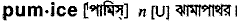 Pumice in Bangla Academy Dictionary