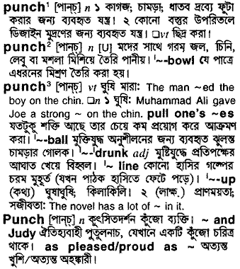 Punch in Bangla Academy Dictionary