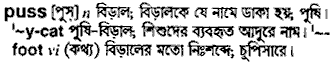 Puss in Bangla Academy Dictionary