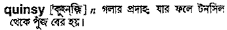 Quinsy in Bangla Academy Dictionary