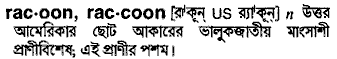 Raccoon in Bangla Academy Dictionary